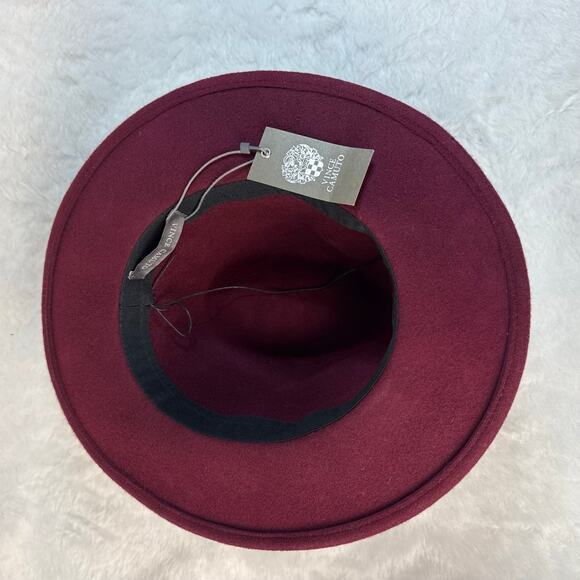 Vince Camuto 100% Wool Wide Brim Fedora Hat – Burgundy – New main image 5